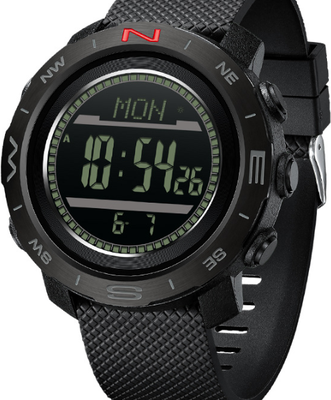 Multisell Products Hub Altitude Temperature Mountaineering Watch Light Smart Step Counting Compass Outdoor Sports Watch Waterproof Electronic Watch all Black