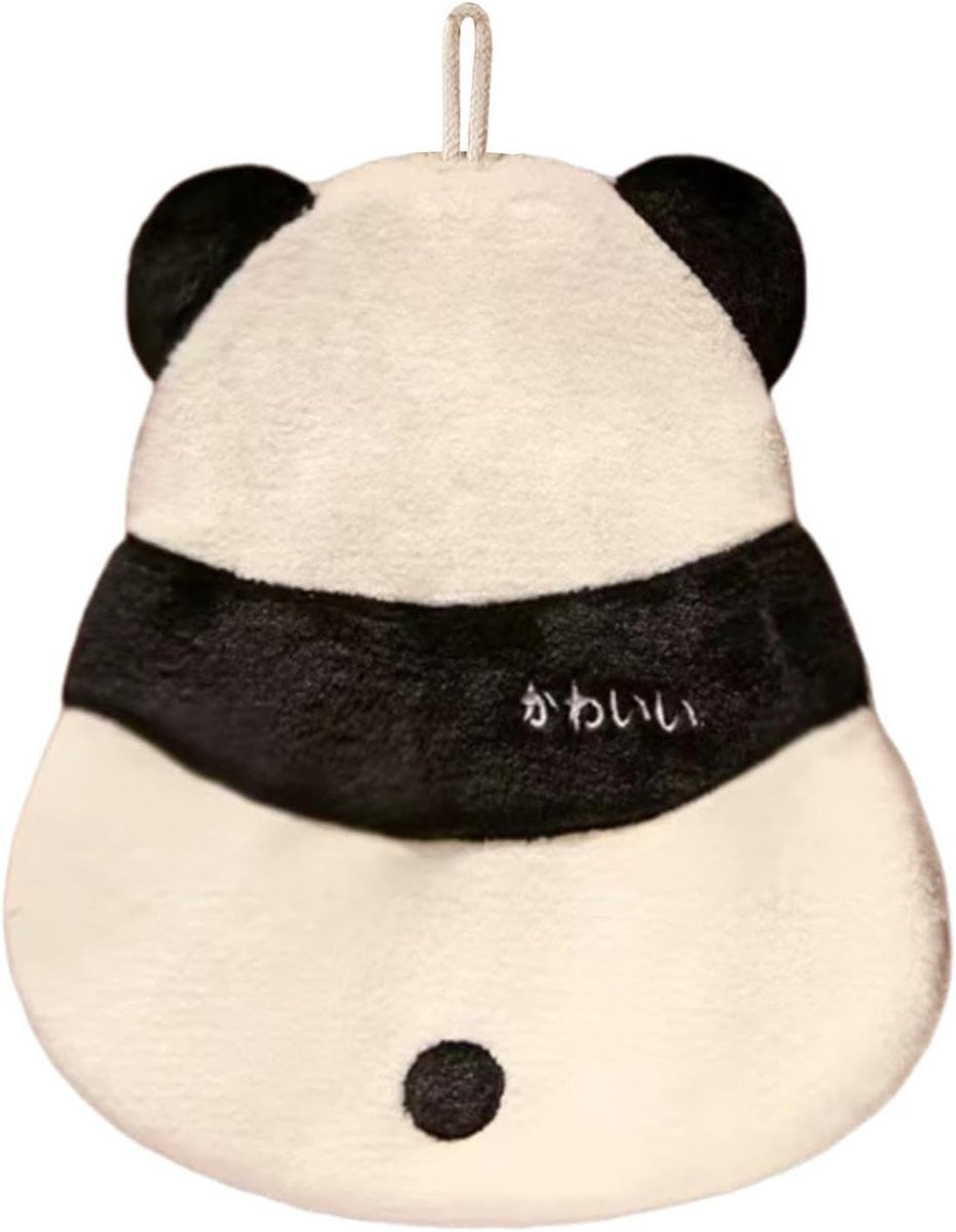 Superabsorberende koraalfleece handdoeken voor badkamer en keuken met panda print, 24 x 26 cm