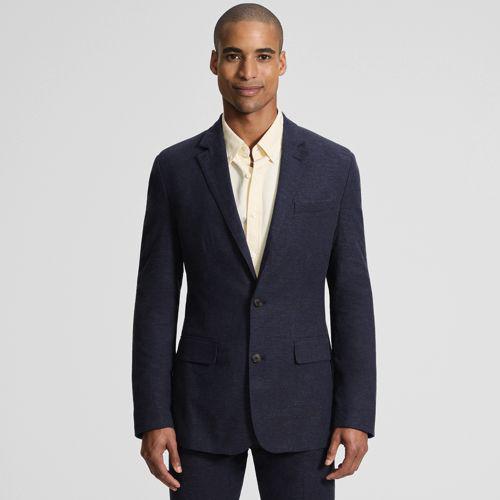 Classic Fit Blazer aus Leinenmix für Herren, Herren, size: regular, Blau, Leinen/Baumwoll-Mischung/Viskose-Mischung, by Lands' End