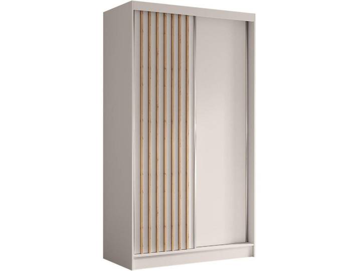 Beautysofa Schwebetürenschrank Helios 120/216/61 kaschmir mit Schubladeneinsätze, Kaschmir, 120x216x61 cm, Schlafzimmer, Kleiderschränke, Schwebetürenschränke