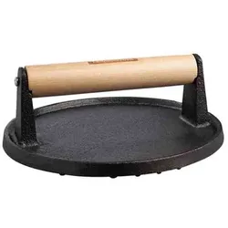Tramontina BLACK Grillpresse, Burgerpresse aus Gusseisen, Grill, BBQ, Smash Burger, Ø 17 cm