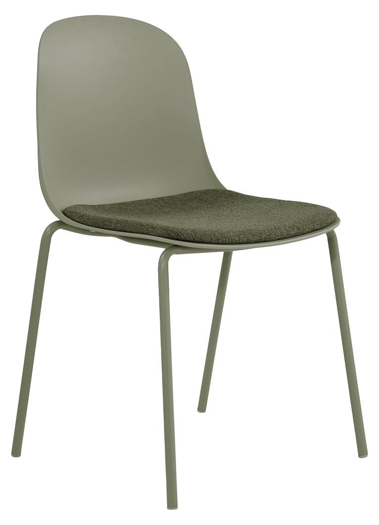 Kick Collection eetkamerstoel Bow - Groen - Kunststof met textuurstof