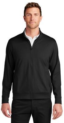Port Authority K881 C-FREE Double Knit Full-Zip Jacket in Deep Black size Small   Recycled polyester/spandex interlock knit blend