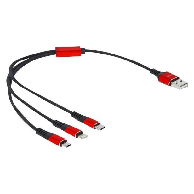 Delock USB A - Lightning, 2x USB Typ C (0.30 m, USB 2.0) (86708)