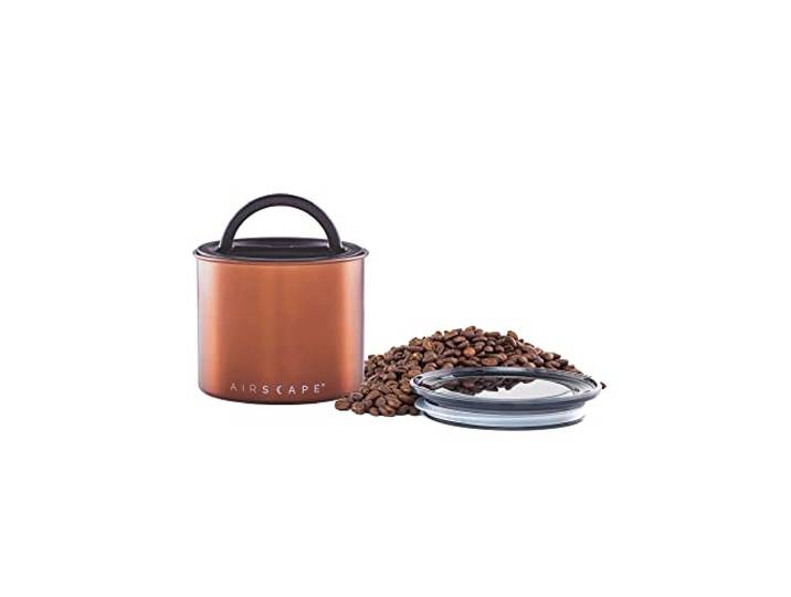 Planetary Design Airscape Kaffeedose aus Edelstahl Lebensmittelaufbewahrungsbehälter patentierter luftdichter Deckel Kleines, gebürstetes Kupfer