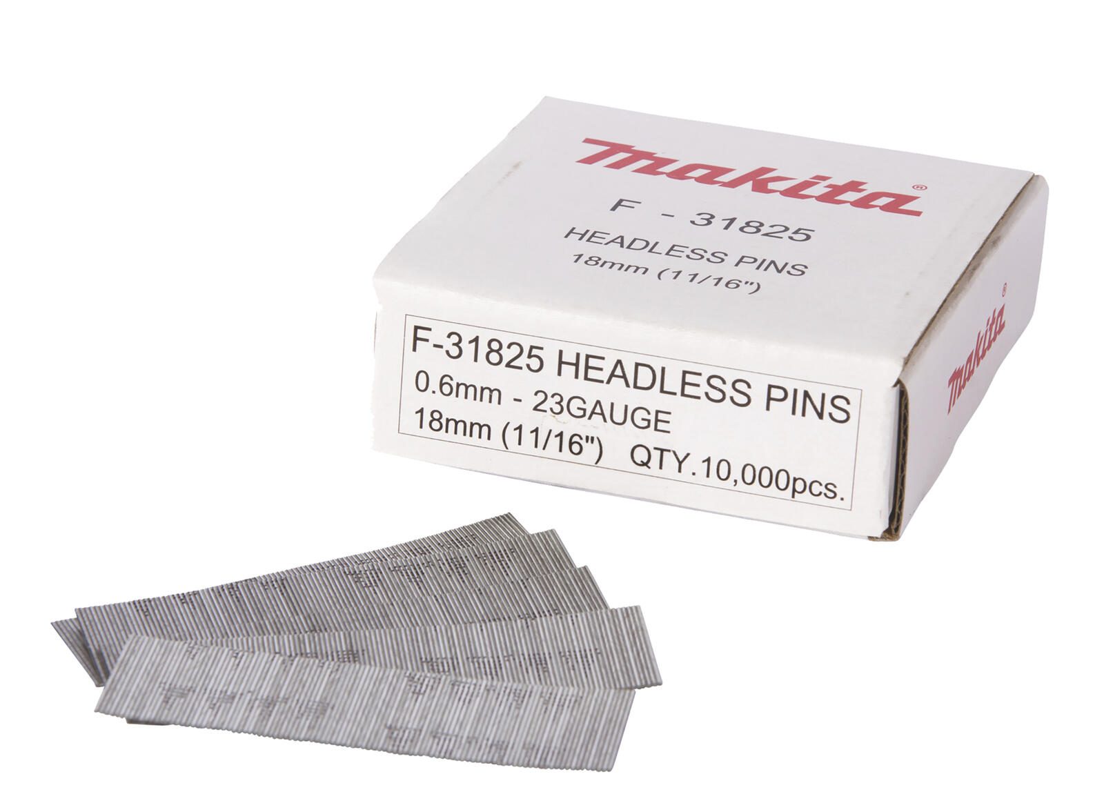 makita Stiftnägel ohne Kopf 0.6x18mm F-31825, 10000 Stück