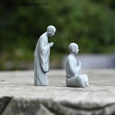 Inspired Living Zen Garden Monk Statue Mini Monk Figurine For Aquarium Decor And Micro Landscape 4