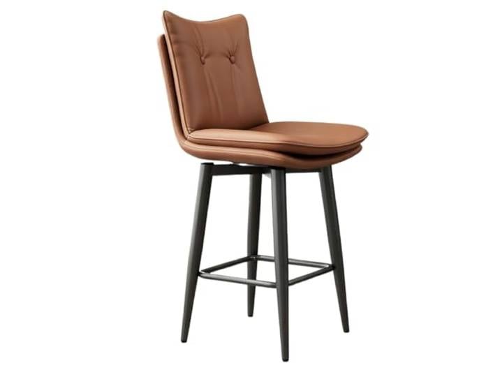 VNCdfhETs Barstuhl Drehbare Barhocker Aus Eisen for Den Heimgebrauch Mit Fußstützen Und Rückenlehnen Barhocker(Brown)