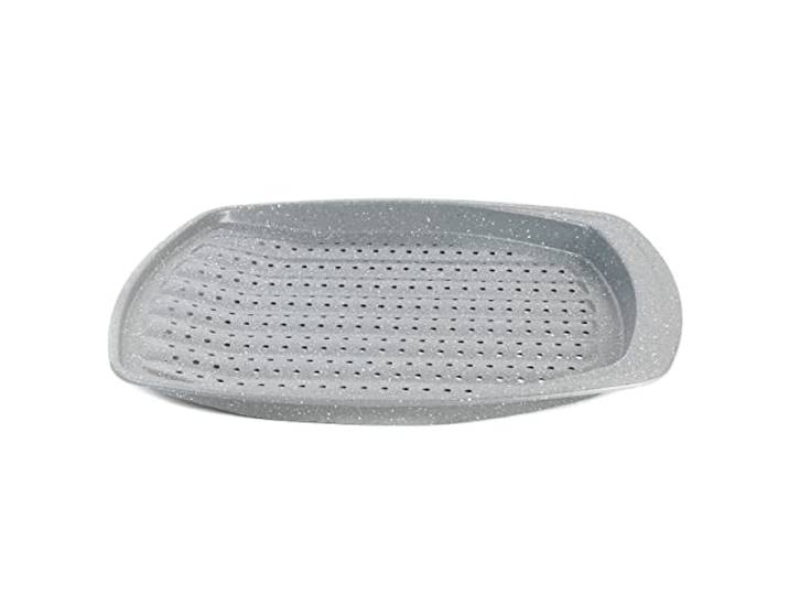 Salter BW08473G Non-Stick Marblestone Collection Baking Chip Oven Tray with Holes, Carbon Steel, PFOA-Free, Oven Safe Up to 220 Degrees, Strong and Durable, Ideal for Fries, Wedges & Vegetables, 38cm