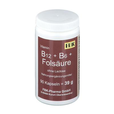 B12+B6+Folsäure ohne Lactose Kapseln 90 St