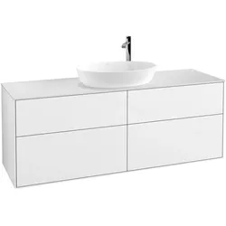 Villeroy & Boch Waschbeckenunterschrank Finion G97, Eckig, Glossy White Lacquer, 1600x603x501mm, mit Beleuchtung, SoftClosing, Push-to-open