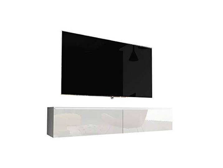 Selsey Fernsehschrank, Weiß Matt/Weiß Hochglanz, mit LED
