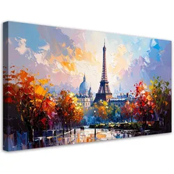 LEINWANDBILD Paris Eiffelturm wie gemalt 80x40cm