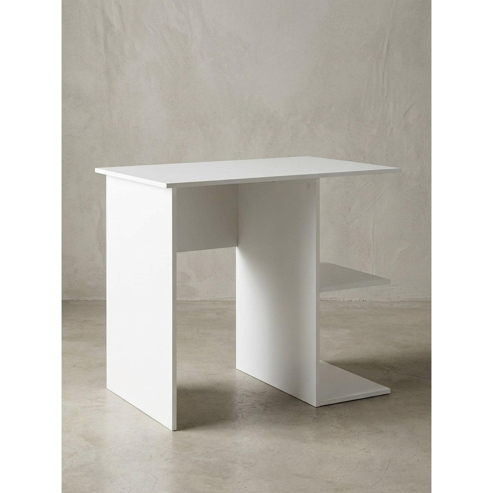 Schreibtisch – Weiß, 82x60x76 cm, kompakt, mit Ablage