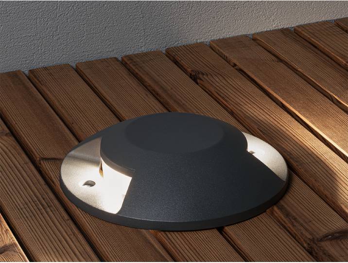 Konstsmide Bodenaufbaustrahler LED 2fach anthrarizt, 3000K, 900lm, 2x5W, 240V, Aluminium/Acrylglas, 7879-370