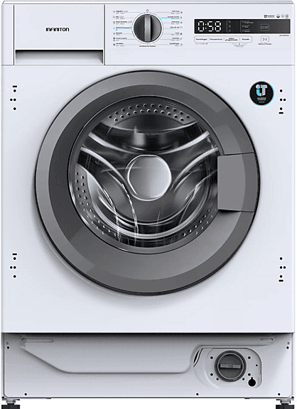 Lavadora secadora integrable - Infiniton WSD-BBG86WAD, 8 kg/6 kg, Inverter, 1400 rpm, Control Electrónico, Sin panelar