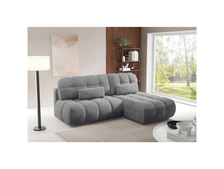 Livetastic Ecksofa Taranto, Dunkelgrau, Kunststoff, 3-Sitzer, Füllung: Polyurethan (Pur), Silikon,Polyurethan (Pur), Silikon, nicht einzeln stellbar, Eckteil, L-Form, 225x172 cm, Made in EU, Wohnzimmer, Sofas & Couches, Wohnlandschaften, Ecksofas