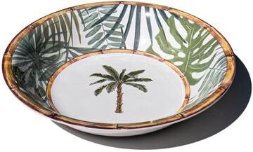"Abode Homewares Rainforest Palm Melamine Serving Bowl - Green - 13.8"""