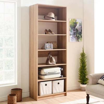 "Prosper 32"" Oak Wood Walk-in Closet with Five Shelves"