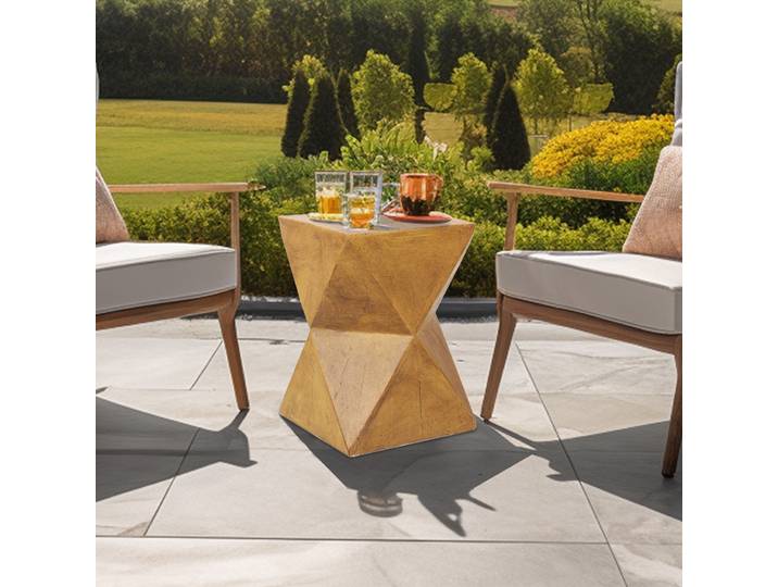Table d’appoint en béton, table d’accent moderne pour l’extérieur, idéale pour une terrasse, une petite table d’appoint pour le salon, la chambre, le jardin et la décoration intérieure.