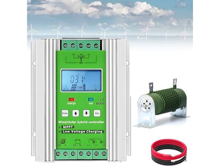 ByBoDi 16000 W Wind-Solar-Hybrid-Laderegler, MPPT Wind-Solar-Hybrid-Boost-Controller, mit Dump Load, mit LCD-Display, für Windturbinen und Solarmodule, Häuser, Schiffe und Straßenlaternen 48V