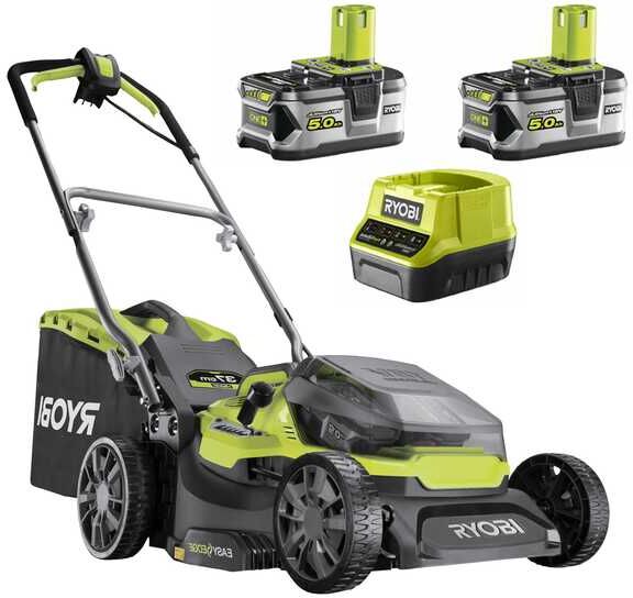 Ryobi Hybrid RY18LMH37A-250 - Tagliaerba a batteria - 2x18V/5Ah - Taglio 37 cm