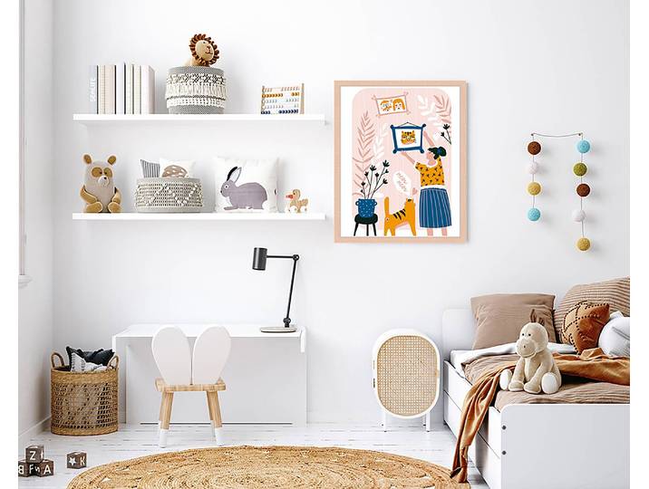 Bild Cute Family 43 x 53cm Multicolor