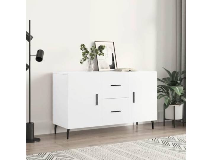 HEFZGDB Sideboard aus Holzwerkstoff mit Metallbeinen - Modernes Sideboard im zeitlosen Look mit viel Stauraum und praktischen Türen zur Aufbewahrung und Dekoration