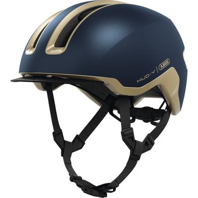 Fahrradhelm ABUS "HUD-Y" Gr. M, blau (goldfarben), Helme, M Kopfumfang: 54cm - 58cm