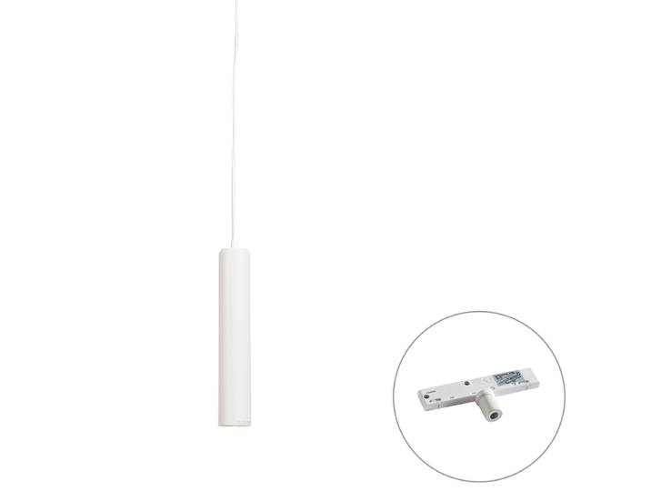 Suspension design blanche avec adaptateur rail monophasé inclus -