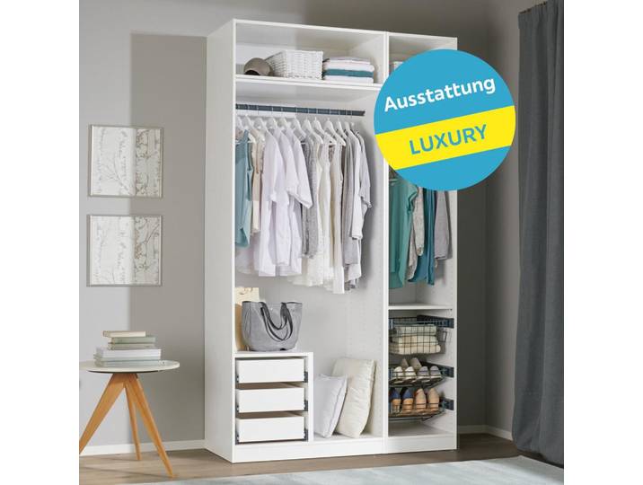 Offener Kleiderschrank B: 136,7 cm Unit Weiß