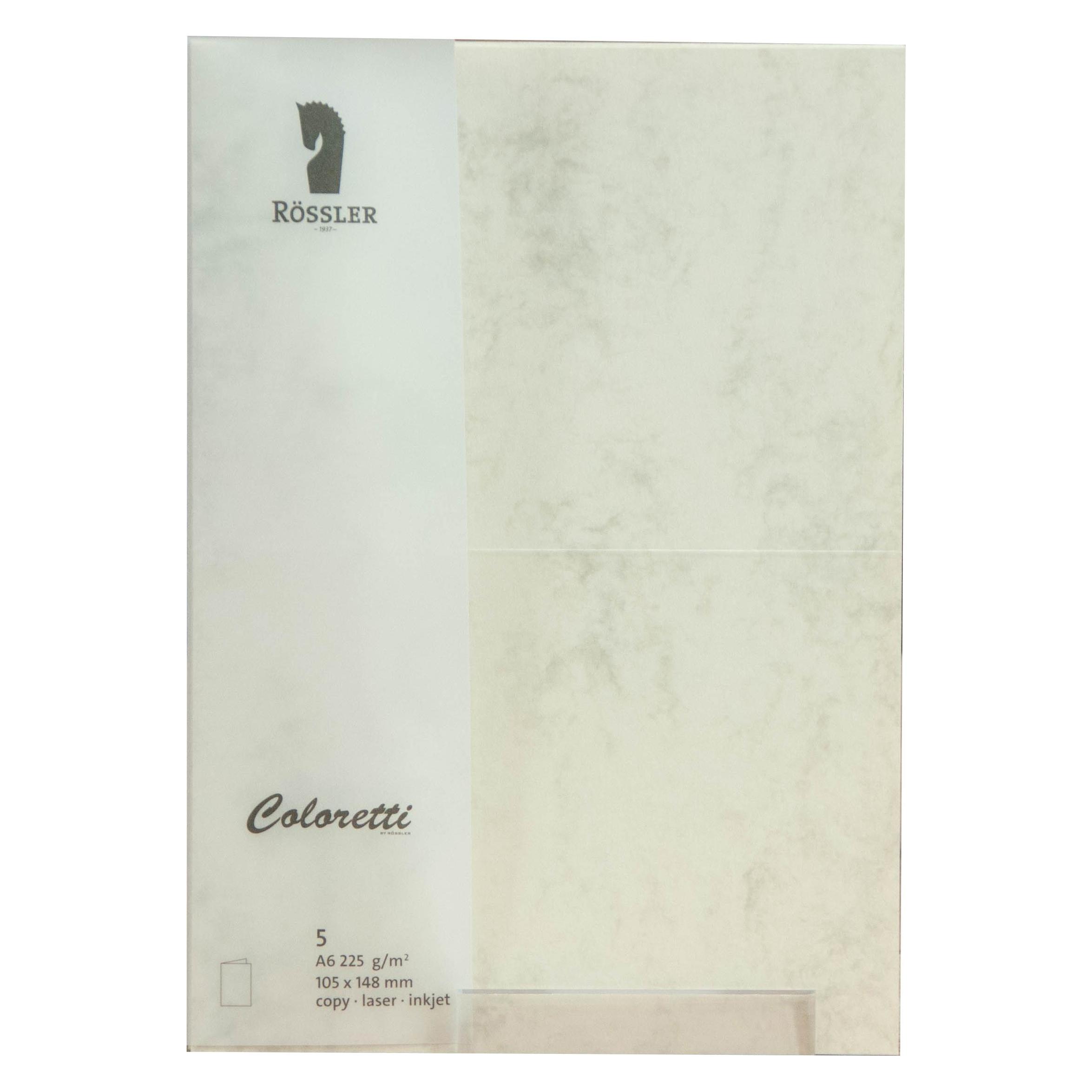 Rössler Coloretti Karten A6 Chamois Marmora im 5er Pack ungefalzt zum Selbstgestalten (5 Stk.) (220770506)