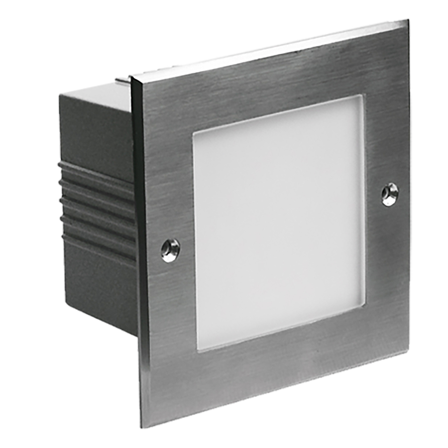 Mobilux LED-Wandeinbauleuchte MOW WAND & TREPPE - OUTDOOR 3000K 125x125mm silber 02000132 4251399704536