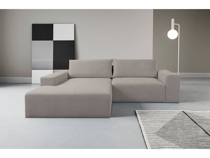WERK2 Ecksofa Rio 262 x 188 cm, modern & bequem, aktuelles Design, breite Armlehnen, Webstoff, L-Form
