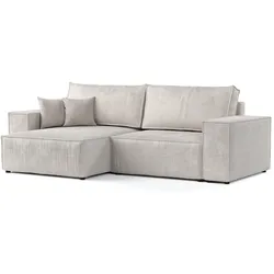 ECKSOFA CAVO mit Schlaffunktion Hellbeige im Wind Stoff