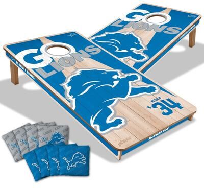 Skip's Garage Detroit Lions NFL 2x4 Cornhole Board Set