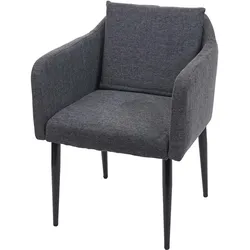 Esszimmerstuhl MCW-H93, Küchenstuhl Lehnstuhl Stuhl ~ Stoff/Textil dunkelgrau