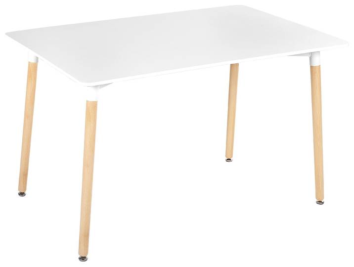 BELIANI Esstisch Weiß Holzbeine 120 x 80 cm Rechteckig skandinavischer Stil
