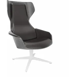 Sedus se:lounge Loungesessel Leder - Leder Elephant (PL103) / Anthrazit (V51) / Purweiß (158)