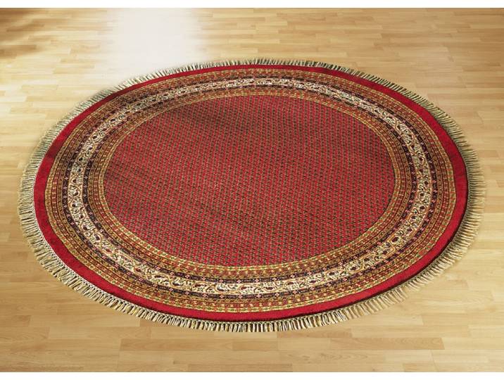 Brücke und Teppiche aus 100% Schurwolle, Rotgrundig, Größe 304 (Teppich, ca. ø 150 cm)