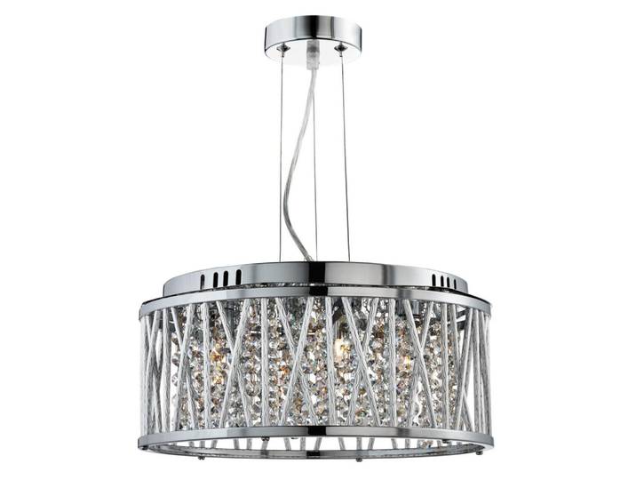 Kristall-Hängeleuchte Elise, Chromfarben, Glas, Metall, 135 cm, höhenverstellbar, Lampen & Leuchten, Leuchtenserien