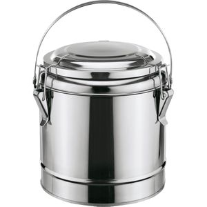WAS Thermobehälter Edelstahl, hält 8 h warm, silber, auslaufsicher, 4 Liter