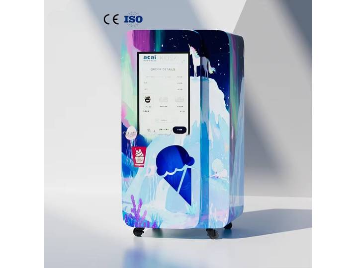Machine à crème glacée entièrement automatique et attrayante, distributeur de crème glacée molle et sucrée, machine à crème glacée aux saveurs comestibles