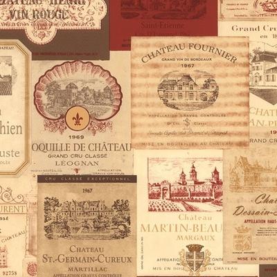 Wine Labels Galax 32.7 Ft. x 20.5 In. Vinyl Red Wine Bottle Stamps Kitchen Wallpaper Covering