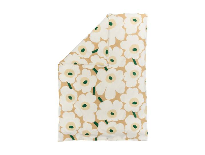 Marimekko Unikko Deckenbezug 150x210cm Sand-off white-hay-emerald