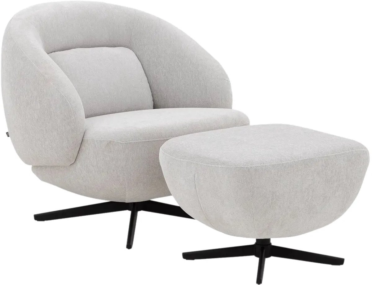 Goossens Fauteuil Saar Relax Fauteuil - Beige - Stof