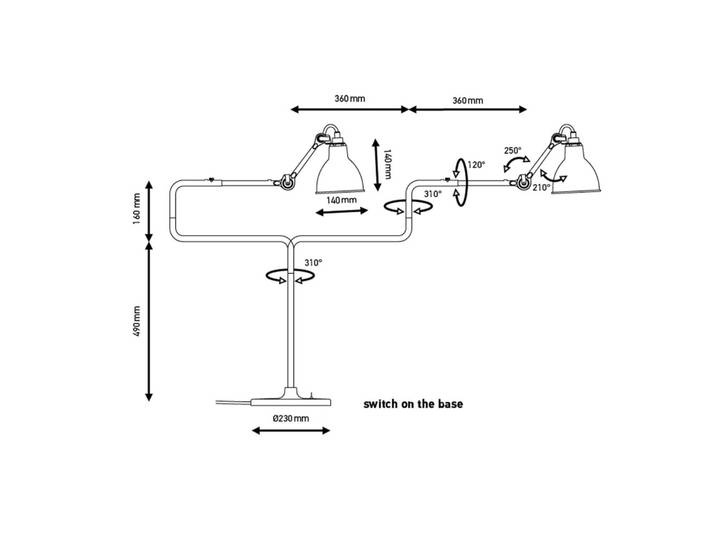 Lampe Gras 317 Tischleuchte, gelb - DCW - Wohnzimmer - Metall