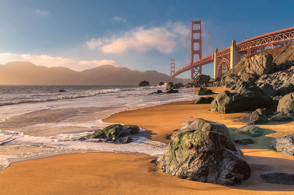 Papermoon "Strand in San Francisco" bunt B/L: 3m x 2,23m, Bahnen: 6 Stk.