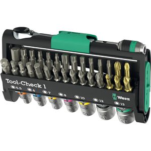Wera Bitset Tool-Check 1, 05049050001, 38-teilig, Schlitz, Kreuz, Torx, Steckschlüssel