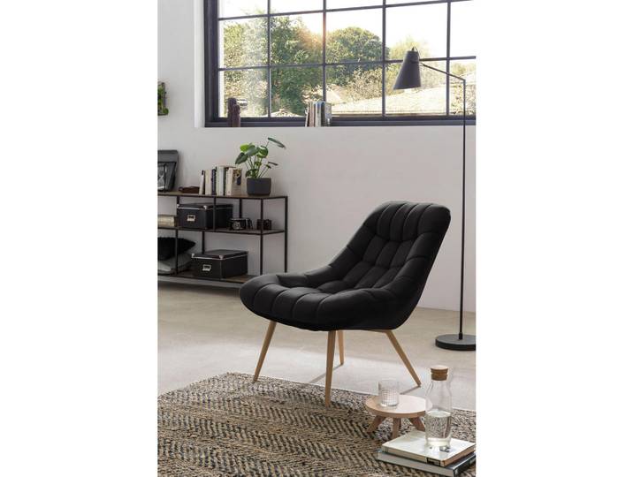 Livetastic Xxl-Sessel, Natur, Schwarz, Metall, 76x85.6x85.6 cm, Wohnzimmer, Sessel, XXL-Sessel